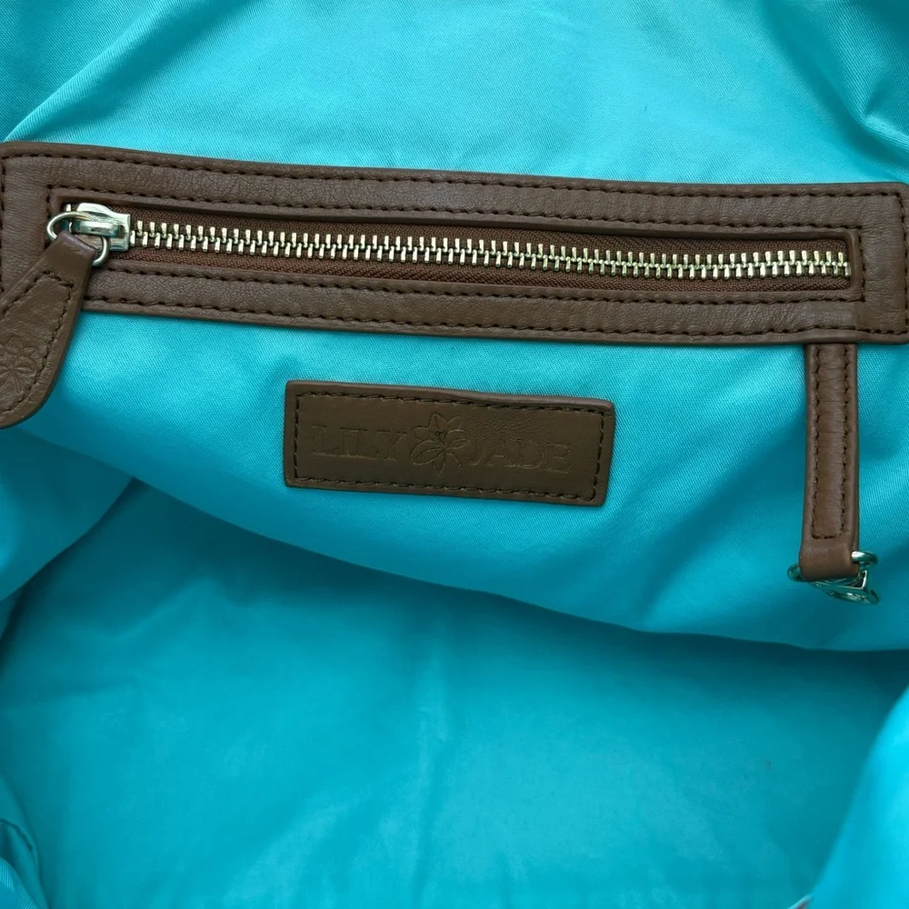 Leather Convertible Baby Bag in Cognac with Tassel Accent